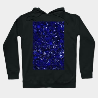 Blue Scattered Sequins Hoodie